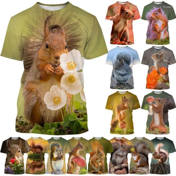 Herren-T-Shirts 2023 Trend Sell Animal Eichhörnchen 3D-Druckhemd Casual Herren / Damen Kurzarm