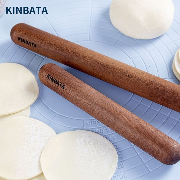 Ferramentas de pastelaria de cozimento Japão Ebony Wooden Rolling Pin Cozinha Ferramentas de cozimento Crafts Baking Fondant Cake Decoration Black Dough Roller 230506