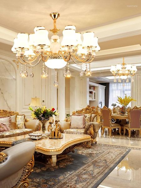 Подвесные лампы лампы гостиная простая современная атмосферная фара 2023 Light Luxury Restaurant European Led Crystal