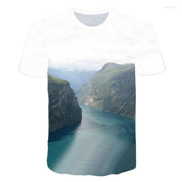 Erkek Tişörtleri Moda Top 3D Dijital Baskı Ağacı Giyim Çiçek Güzellik T-Shirt Kısa Kol