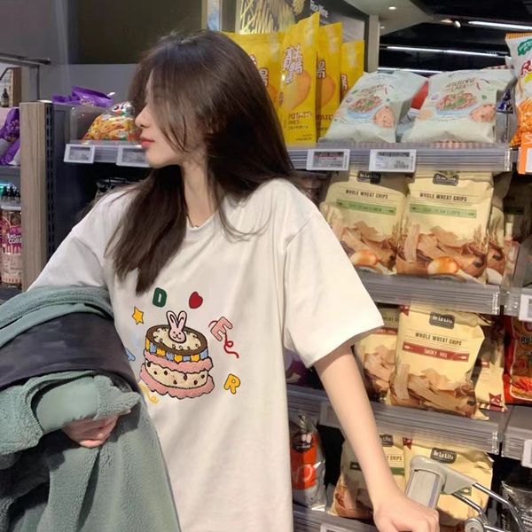 Magliette da donna Errore di Ader Errore coreano a maniche corta femmina coreana rotonda rotonda coppone aderente coppia t-shirt top marca alla moda a mezza manica femmina