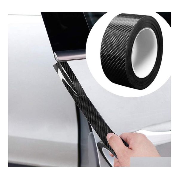 Portas de carro Porta borda guardas de fibra de carbono filme 5d Gloss transparente Vinil Anticolisão de proteção de soleira auto -obsésis