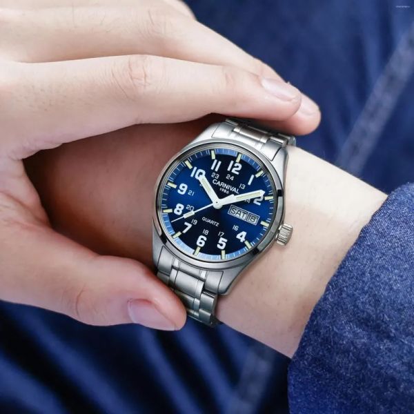 Armbanduhren Relogio Masculino CARNIVAL Herrenuhren Sport Wasserdicht Analog Quarz Herren Japan Uhrwerk Business Uhr Für