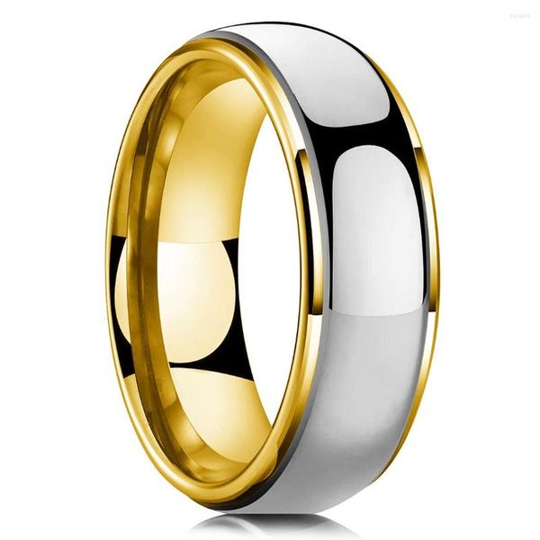 Anéis de casamento Fashion Titanium Steel for Men Mulheres High Polish Polished abobadado Jóias de banda de festa inoxidável