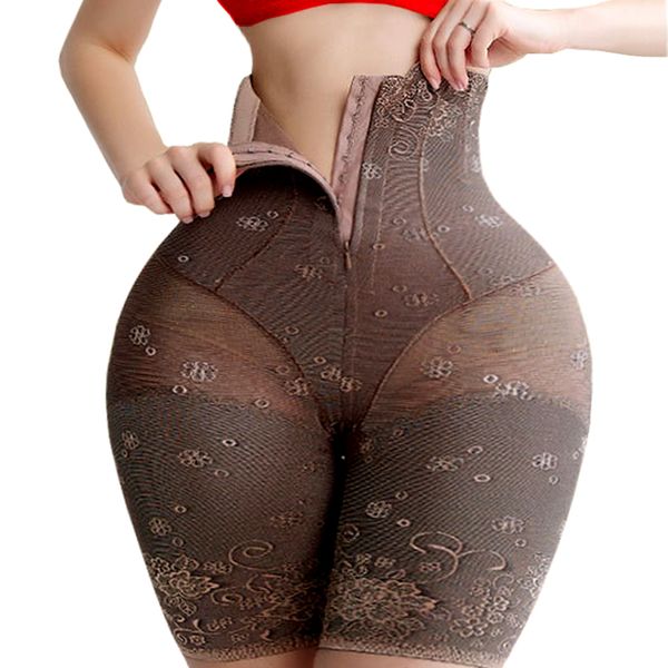 Damen Shapers Slimming Pants Sexy Lace Body Shapers mit Reißverschluss Double Control Panties Hüftgürtel Kleid Shapewear Butt Lifter High Waist Trainer 230509