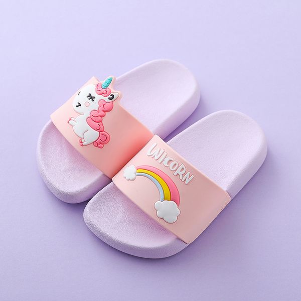 Pantoffel 3-9 Jahre Kinder Cartoon Einhorn Hausschuhe Kleinkind Jungen Mädchen Sommer Zuhause Flip Flops Kinder Schlafzimmer Schuhe Strand Tragen Pantoffel 230509