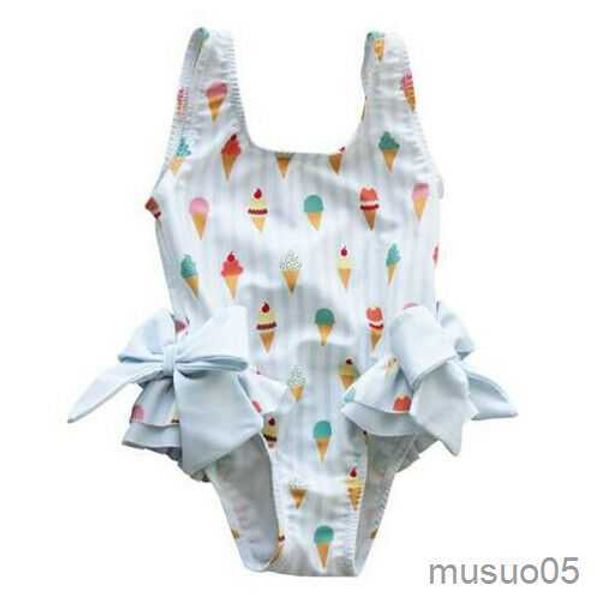 Costume da bagno per bambina a due pezzi Costume da bagno per bambina estivo in ghiaccio Costume da bagno per spiaggia Costume da bagno per bambini