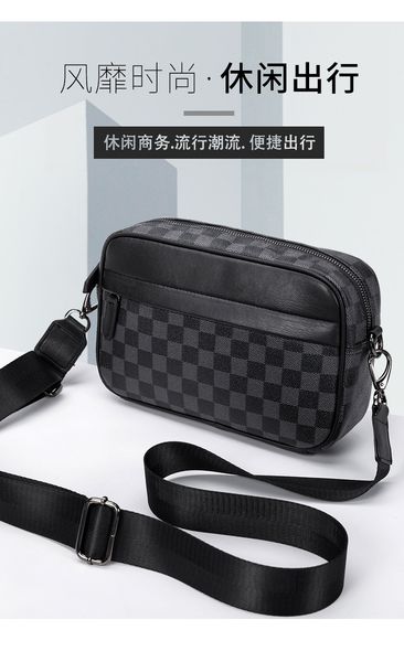 Chaopai Erkekler Ekose Omuz Çantası Kozmetik Kılıf Kıyafet Japon Erkek Çanta Crossbody Sports Orijinal Deri Kişiselleştirilmiş Küçük Kare Çanta 739392 735178 M81854 M46339