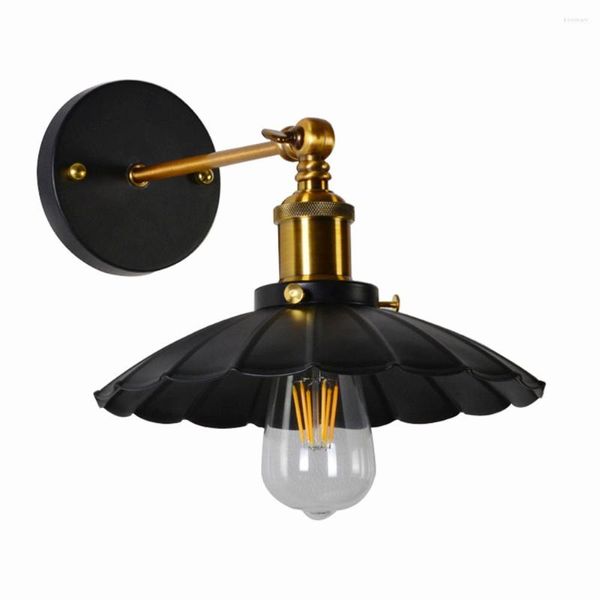 Wandleuchte Loft Edison Vintage-Lampen E27-Leuchte Retro-Küchenleuchte Einfache Gang-Flur-Metallschirm-Wandleuchte