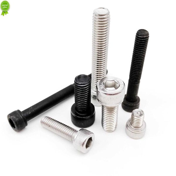 Yeni 10pcs M3 M4 M5 M6 M8 304 A2 Paslanmaz Çelik Siyah Sınıf 12.9 Çelik Din912 Altıgen Hex Socket Baş Kavan Allen Cıvata Vidası L = 4-150mm