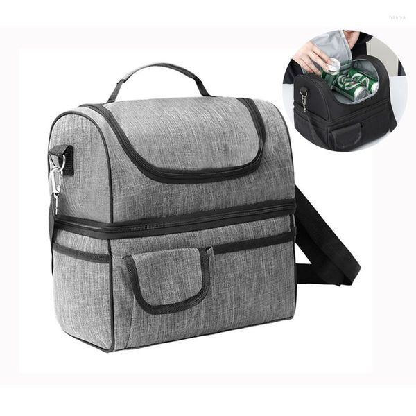 Bolsas de armazenamento Lunhana de grande capacidade Zipper portátil Térmico à prova d'água Picnic Boly Oxford Ploth Bento Contêiner