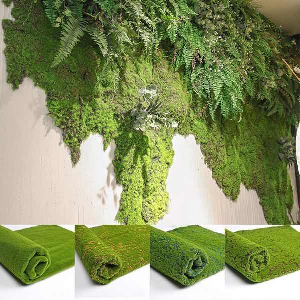 Dekoratif nesneler figürinler 1x1m simülasyon yapay yosun çim çim mat duvar yeşil bitkiler diy ev çim mini bahçe mikro peyzaj dekorasyonu 230508