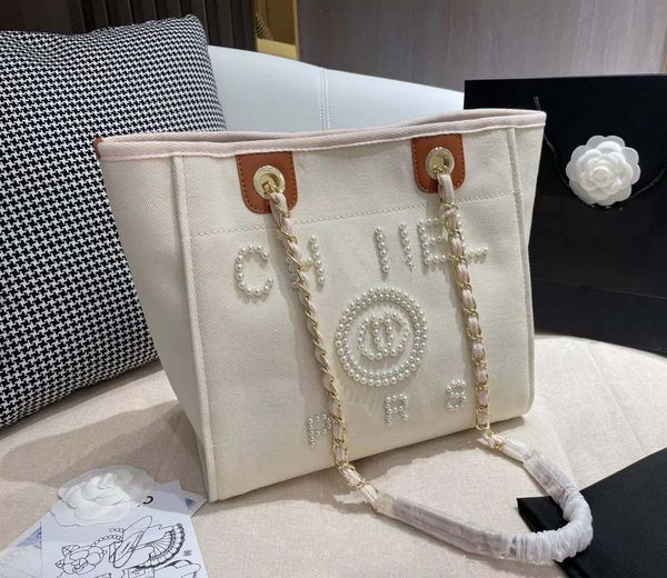 La tote bag lady famosa borsa borsa borsa fresca pratica Grande capienza semplice tracolla a tracolla grande moneta Borsa per immondizia perla borsa casual tela quadrata