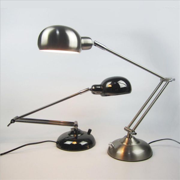 Tischlampen Amerikanische Retro-Lampe LED-Metallschwenkarm-Augenschutz-Studien-Nachtlicht für Nachttisch-Büro-Studio-Projekt-Schreibtisch