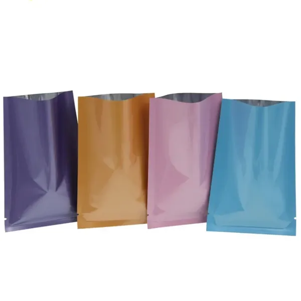 6 * 9 cm 100 pz foglio di alluminio colorato open top sacchetto di imballaggio sottovuoto calore guarire pacchetto borse valvola di stoccaggio di potere sacchetto di mylar all'ingrosso