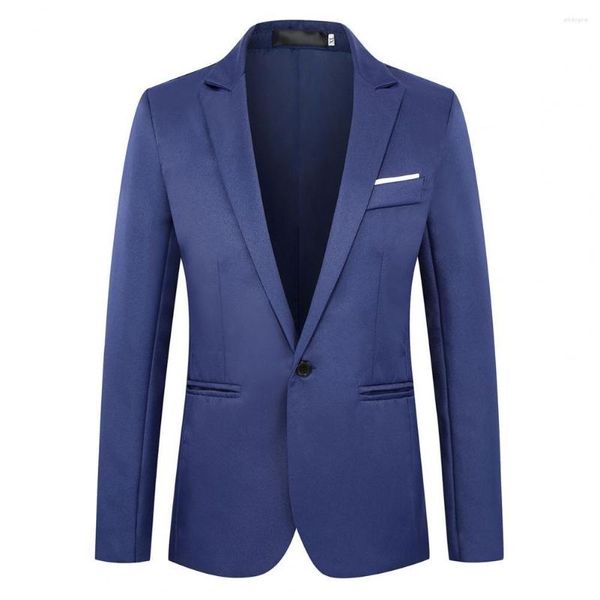 Herren Jacken Klassischer Blazer Formelles Abendkleid Anzugjacke Herren Blazer LongSleeve Single Button Revers Hochzeit Männlich