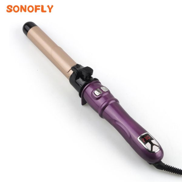 Connectores SONOFLEY 28mm 32mm Electricity Hairler Rotation Rotation Curl Irons com controle de temperatura LCD 100 a 230 JF 192 230509