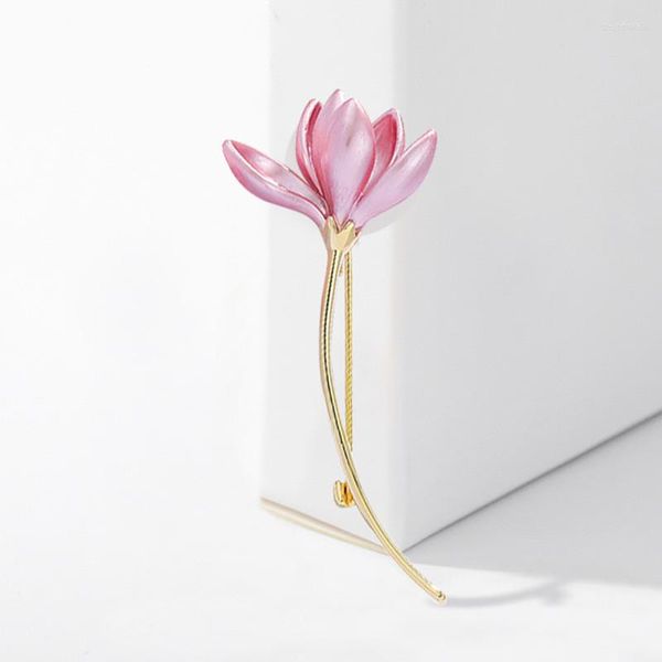 Broches moda broche pino elegante tulip lily flor flor feminina festa de casamento jóias de jóias vestido de camisa decoração