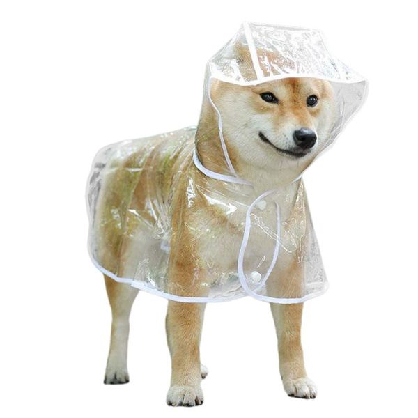 Abbigliamento per cani Impermeabile impermeabile per animali domestici in PVC Cappotto antipioggia trasparente portatile Poncho antipioggia leggero e traspirante Vestiti per cani
