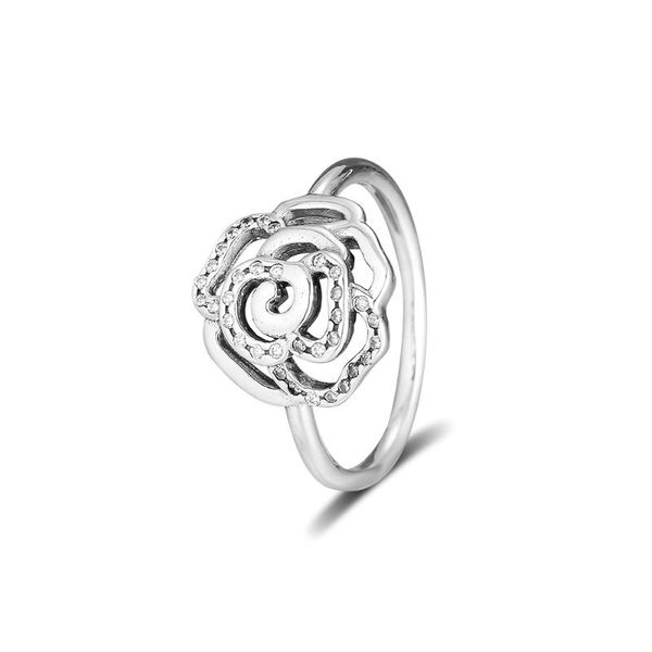 Anelli a grappolo Anello in argento rosa per le donne Anelli Mujer Bague Gioielli in argento sterling 925 Bijoux Femme Joyas Plata Para