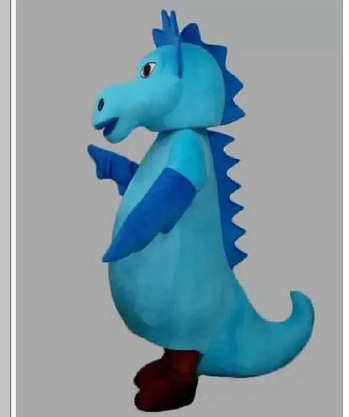 Factory Professional Mascot Costume Blue Sea Horse Doll Mascot Costume de desenho animado da marca de desenho animado Figura Artista Programa