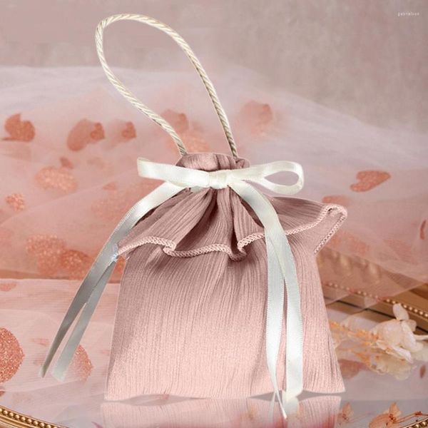 Geschenkverpackung Hochzeit Süßigkeitsbeutel Volltonfarbe Bequeme Berührung Schnürung Babyparty Party Aufbewahrung Handtasche Schenken