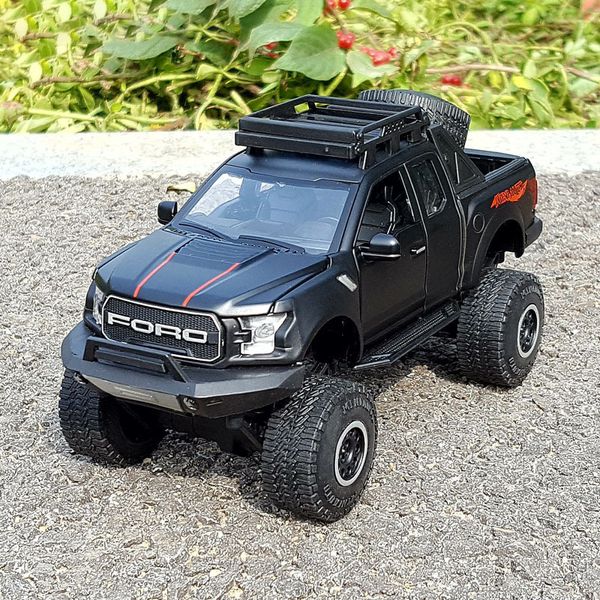 Diecast Model 1 32 Ford Raptor F150 Picku Alloy Car Carry Big Reifen Geländewagen Spielzeug Diecasts Spielfahrzeuge Automodell Kinder Spielzeug Geschenke 230509