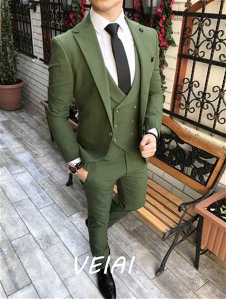 Ternos masculinos Blazers personalizados Made Men ternos de oliveira Tuxedos Groom Grel