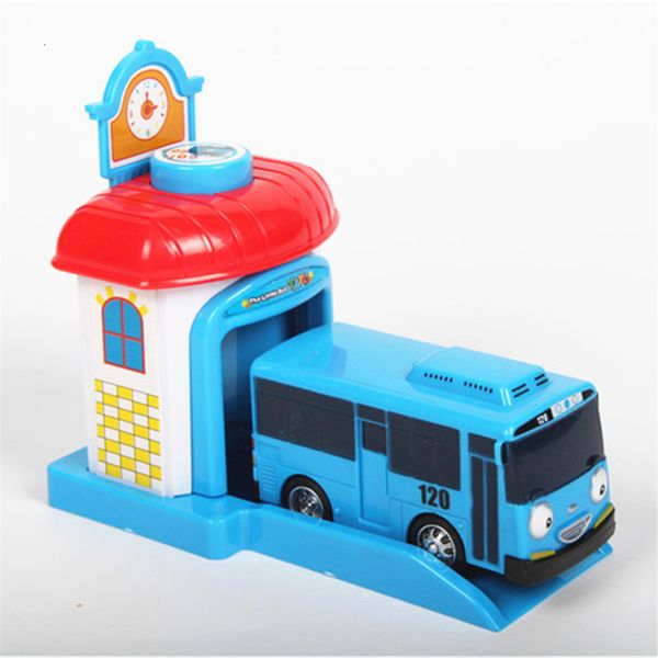 Случайный модель корейский милый мультипликационный гараж маленький автобусный модель модель мини -тайо Тайо Пластик Малышка Араба Оюнкак Автомобиль для детского автобуса 230509