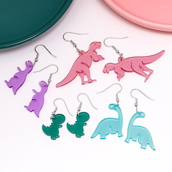 Orecchini pendenti Moda carino animale femminile creativo fatto a mano dinosauro gioielli per feste per donne ragazze dolce insolito