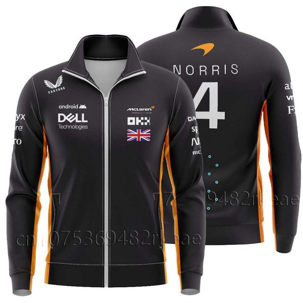 2023 Moda F1 Jaquetas de moletom de moletom de moletom de fórmula 1 McLaren Racing Lando Norris Zipper Coat Spring Spring Women Women