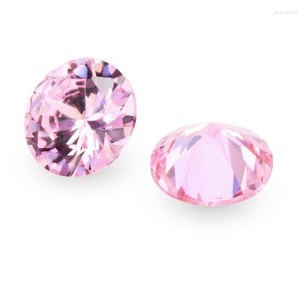 Mindedas Youcheng redonda de pedra cz do atacado 0,8 mm-3mm 5a cor rosa de zircônia cúbica gemas sintéticas para jóias