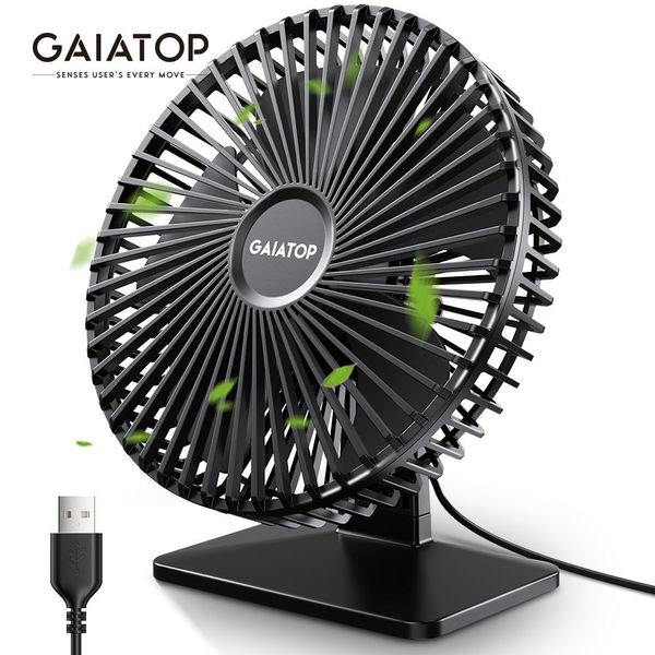 Вентиляторы Gaiatop Desk Poan Portable USB -вентилятор 90 ° Регулируемый охлаждающий вентилятор Mute 4 Speed Регулировка Ультра тихий