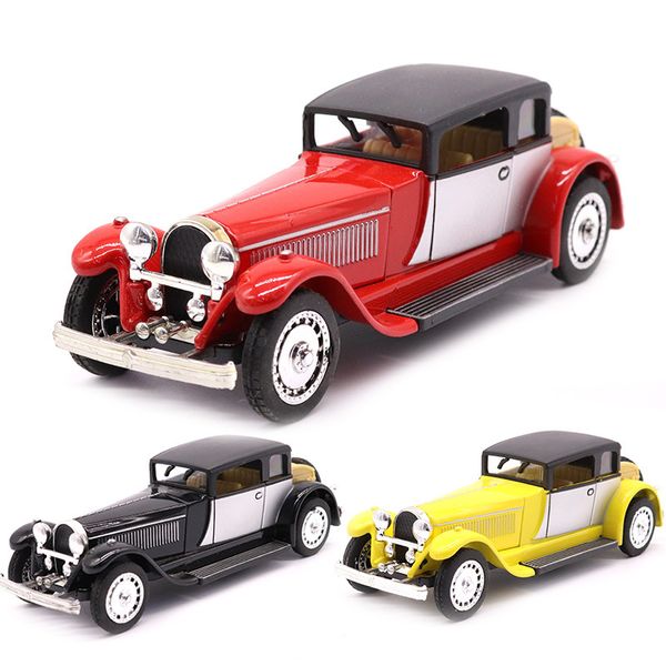 Diecast Modelo 1 28 Kids Classic Classic Vintage Model Toy Toy Pull-back Lomoy Diecasts Veículos Bolo Decoração Presente de aniversário para meninos filhos Y129 230509