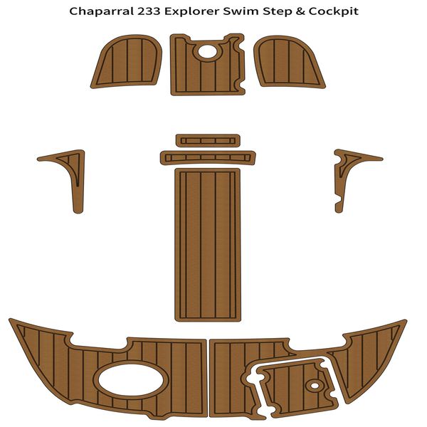 Chaparral 233 Explorer Swim Step Boat Boat eva Foam Faux Teak Deck Pad Pad Mat Self -поддержка Ahesive Seadek Gatorstep Style