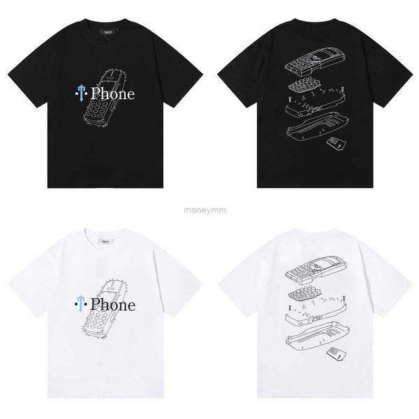 Designer Mode Kleidung T-Shirt T-Shirts American Label Trapstar London Phone Big Brother Gepunktete Linie Bedruckte Reine Baumwolle Rundhals Kurzarm T-Shirt Sommeroberteile