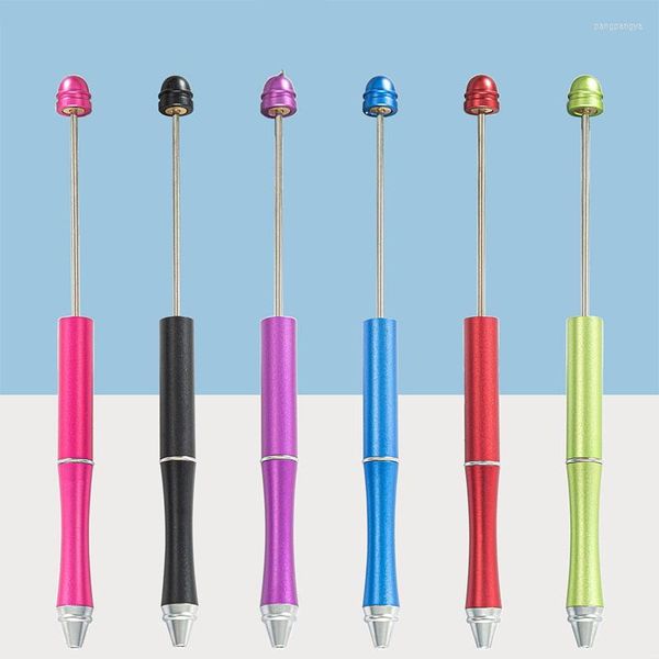 108pcs Metal Beadable Beyaz Kalem Boncuk DIY Pens Okul Ofis Yazma Malzemeleri Kırtasiye Düğün Hediyesi