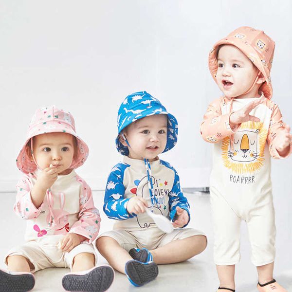 Costumi da bagno per bambini Costume intero per bambini con protezione solare e asciugatura rapida Modello coreano per ragazzi e ragazze moda da spiaggia per bambini nuovo 2022 P230509