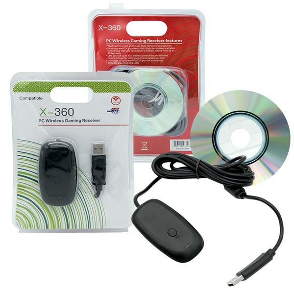 PC Kablosuz Denetleyici Oyun USB Alıcı Adaptörü Microsoft Xbox 360 için Xbox360 Windows XP/7/8/10 Perakende Kutusu ile