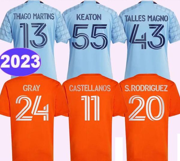 Home di New York City 23-24 personalizzato 8 Lampard 7 David Villa 10 Moralez 15 McNamara 21 Pirlo 22 Matarrata 28 Mitrita Thai di qualità Thai Soccer Kingcaps Wear