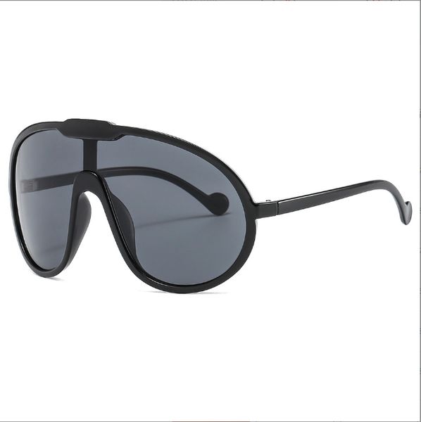 Runde gelbe Oversize-schwarze Damen-Sonnenbrille, luxuriöser großer Kreisrahmen, doppelfarbige Sonnenbrille, Herren-Vintage-Sonnenbrille