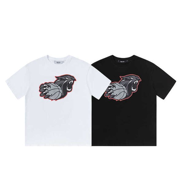 Designer Roupas de moda camiseta camiseta trapstar leopardo de alta definição impressa manga curta masculina camiseta feminina de manga curta solta marca de algodão casual