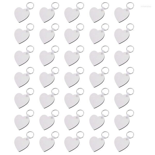 Клайны 35pcs Heart Blank Board Keyring Keyring Printing Keyrings Diy Sublimation Key Chain