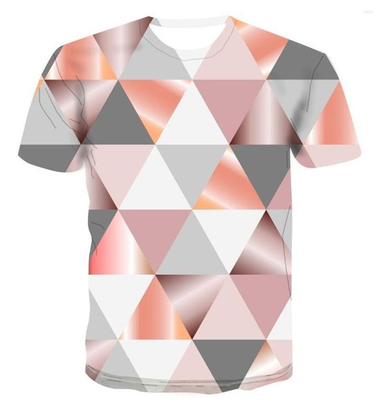 T-shirt da uomo T-shirt con stampa digitale blu tridimensionale 3D Abbigliamento grafico geometrico