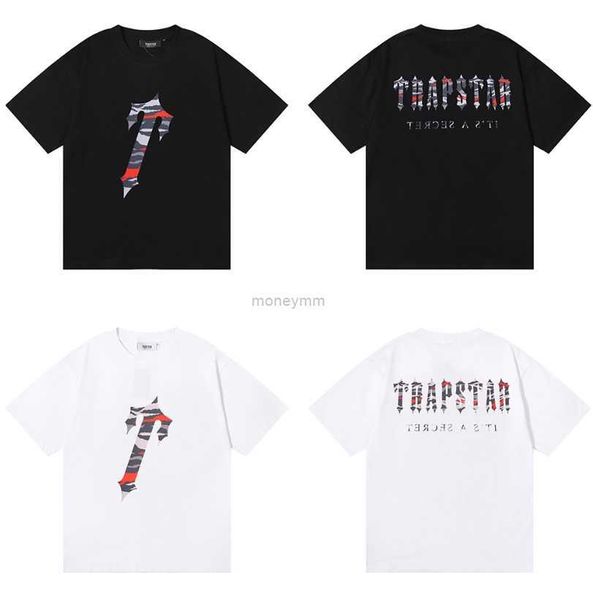 Designer Mode Kleidung T-Shirt T-Shirts Trapstar Rot Camo Buchstabedruck Baumwolle Lose Passform Paar Kurzarm T-Shirt Unterlage Modemarke Luxus Lässige Baumwolloberteile