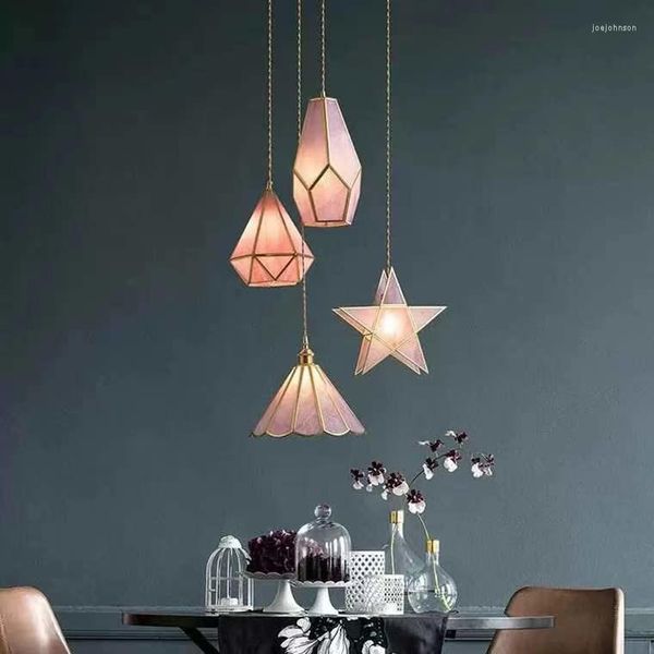 Lâmpadas pendentes Iron Crystal Industrial Industrial Chandelier teto de itens decorativos para casa Luz de vidro moderno