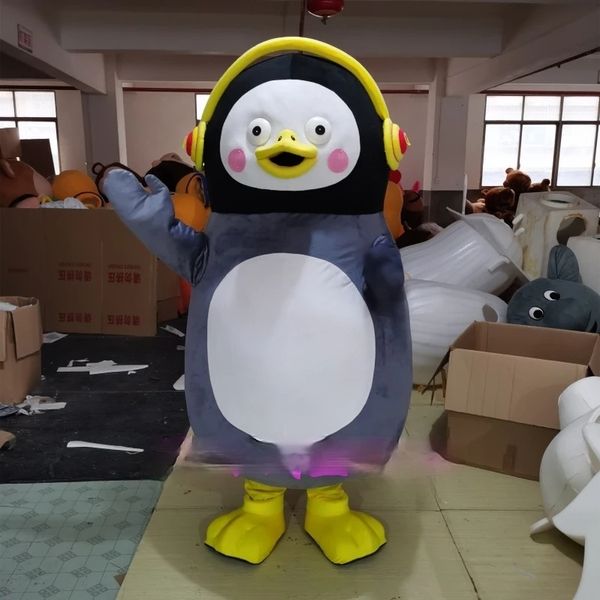 traje de boneca de cartoon mascot pinguim Halloween Capéu de Páscoa vestindo boneca mostra o traje de suporte de muppet personalizado