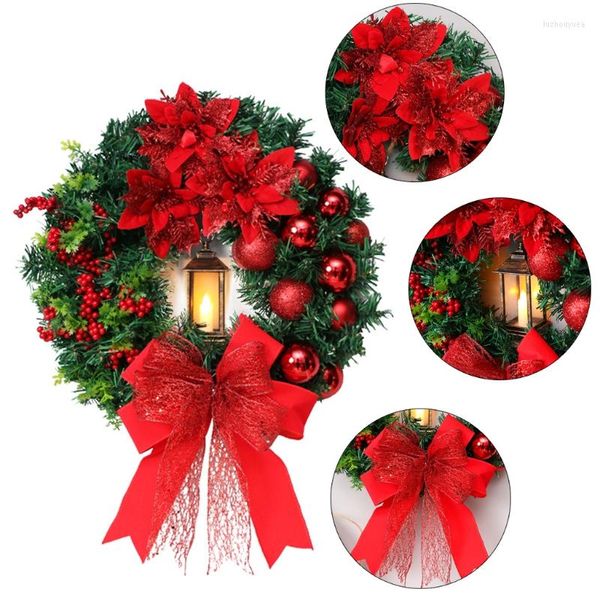 Flores decorativas Big Red Flower Bow Ball de Natal Festa de casamento Janela da janela da parede lareira escada de varanda decoração de jardim