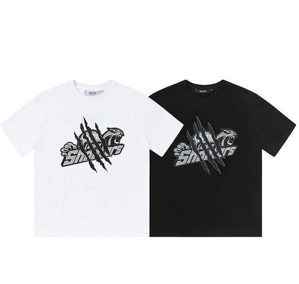 Roupas de moda de grife camiseta camiseta American High Street Trapstar Scratch Print Leopard Manum