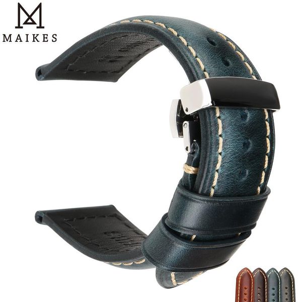 Cinturini per orologi Cinturino per orologio in pelle di vitello unisex moda 18mm 19mm 20mm 22mm 24mm 26mm Cinturino per cinturino in pelle con cera d'olio Bracciale 230509
